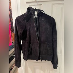 VS PINK - grey zip up hoodie with sequin detail on back